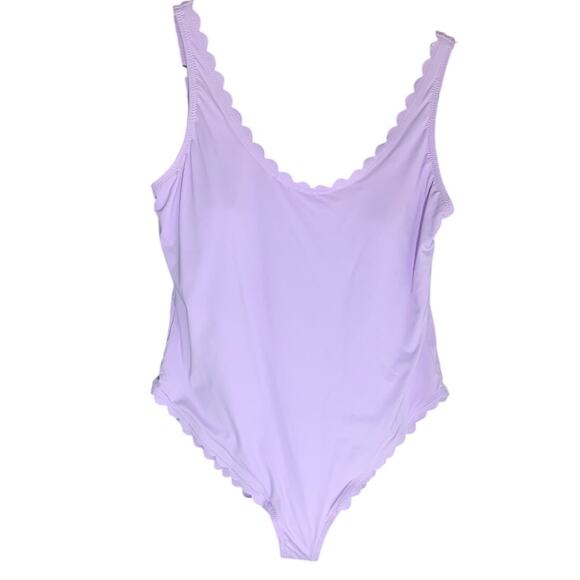 Aqua Swimwear Scalloped One pc Swimsuit NWT XL Light Lilac - Picture 5 of 10
